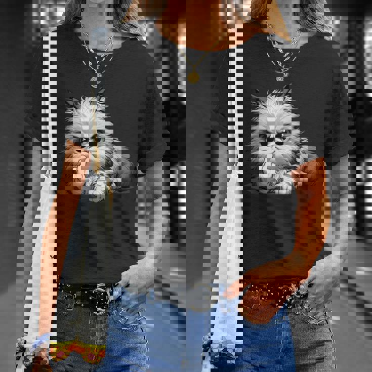 面白い猫 中指 皮肉 いたずらな 発言 Tシャツ 彼女への贈り物