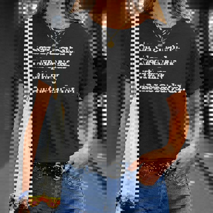 面白い皮肉 アメリカン カールの猫との計画があります Tシャツ 彼女への贈り物