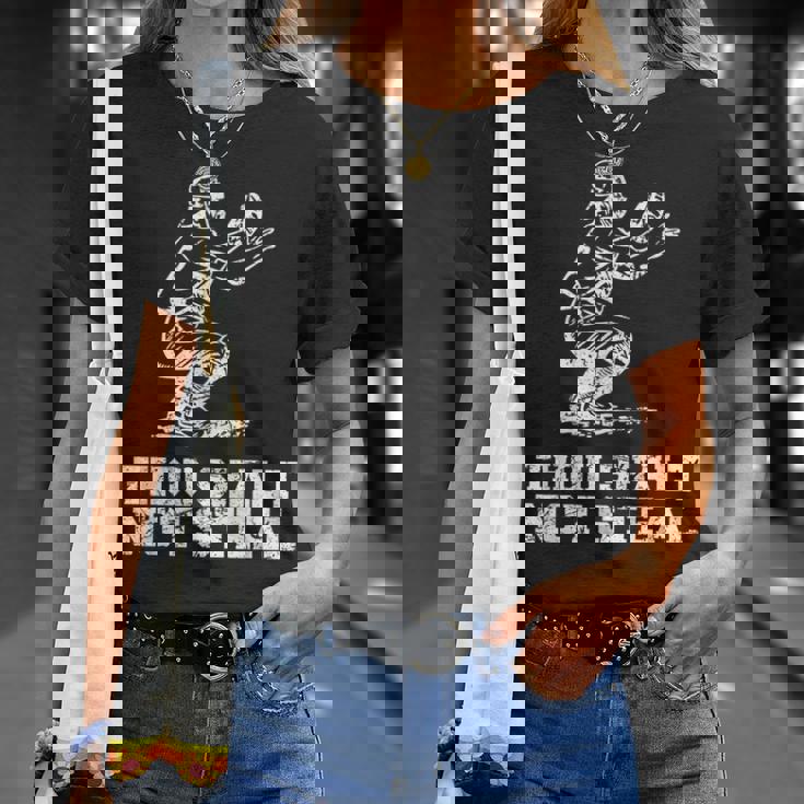 面白い野球選手キャッチャー ヴィンテージを盗んではなりません Tシャツ 彼女への贈り物