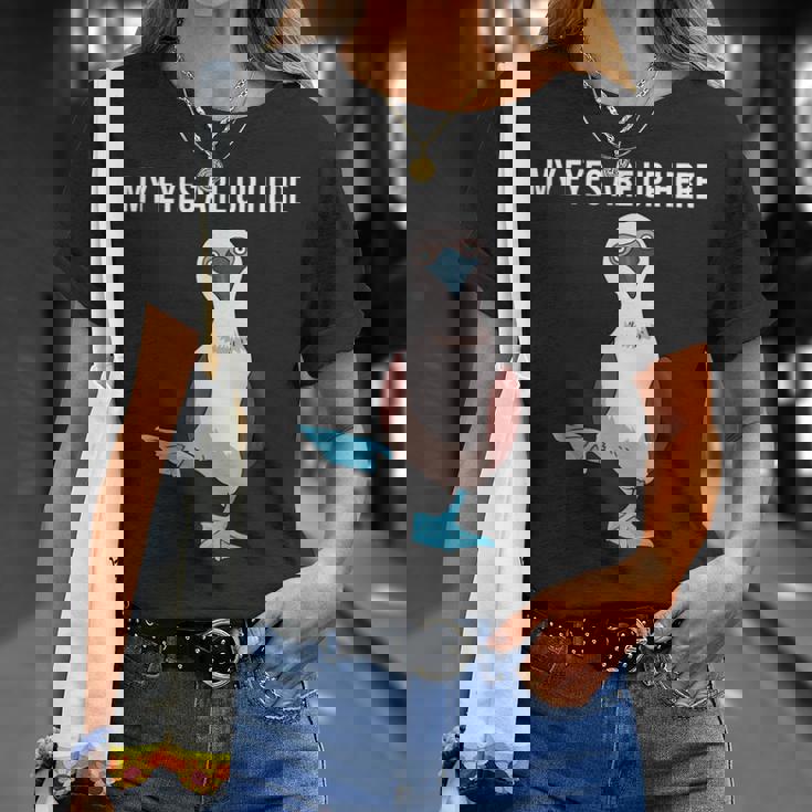 面白い鳥の贈り物女性男性アオアシカツオドリ Tシャツ 彼女への贈り物