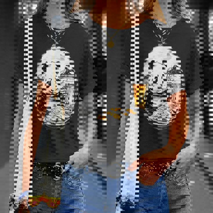 餃子 パンダ おもしろ 面白い ギョーザ ビール 和風 Tシャツ 彼女への贈り物