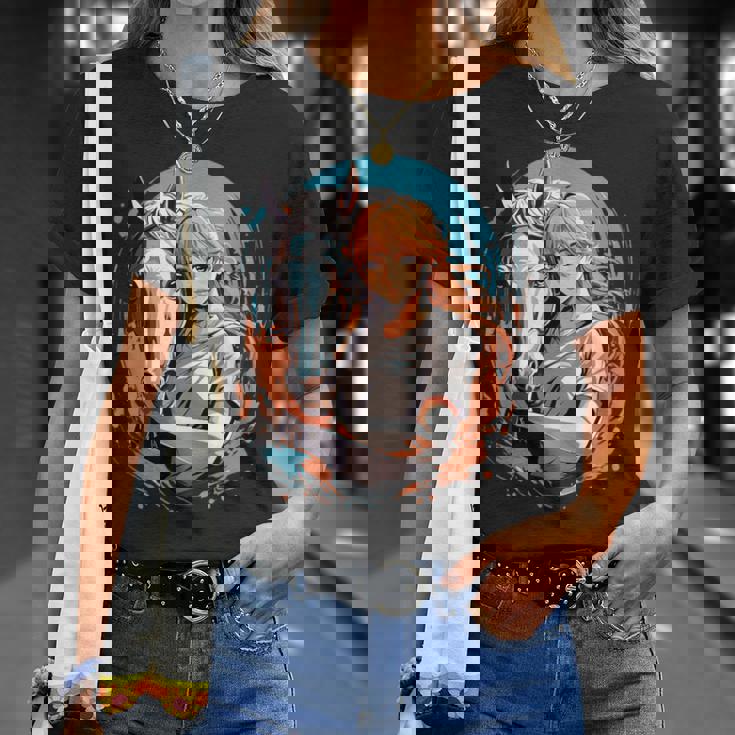 馬のファンのためのアニメガールの象徴的な乗馬デザイン。 Tシャツ 彼女への贈り物