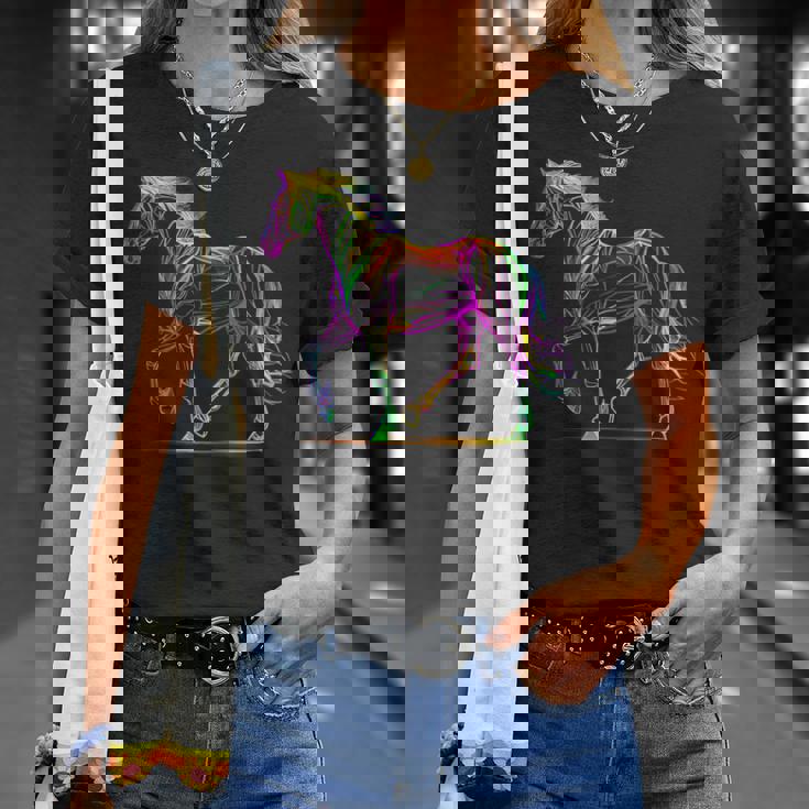 馬術 カラフル 馬好き 西洋 ロデオ Tシャツ 彼女への贈り物