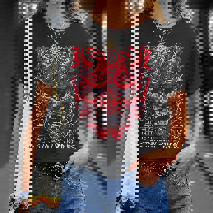 鬼マスク フェイス 妖怪 悪魔 般若 日本 鬼マスク Tシャツ 彼女への贈り物