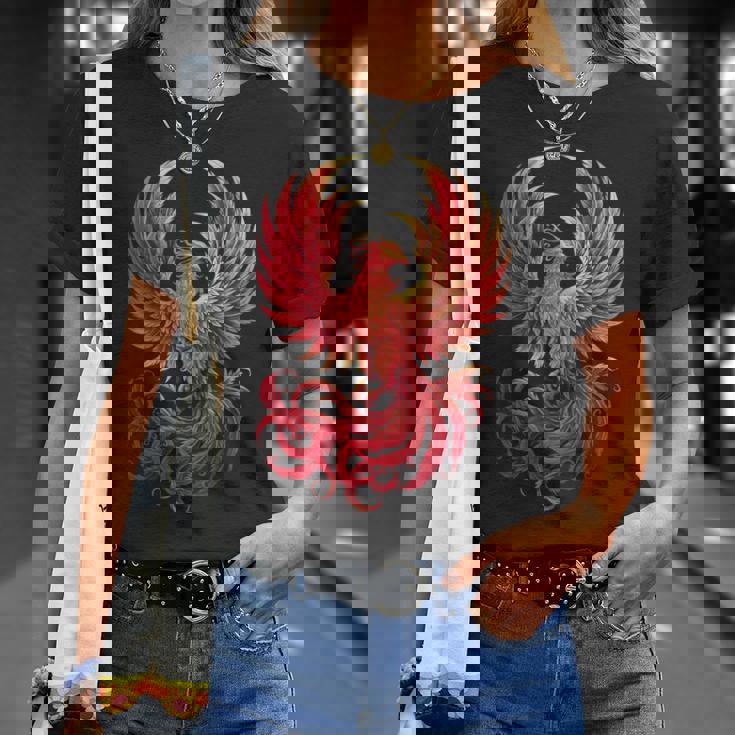 鳳凰 神話 鳥 ライズ 若返り 火の鳥 Tシャツ 彼女への贈り物