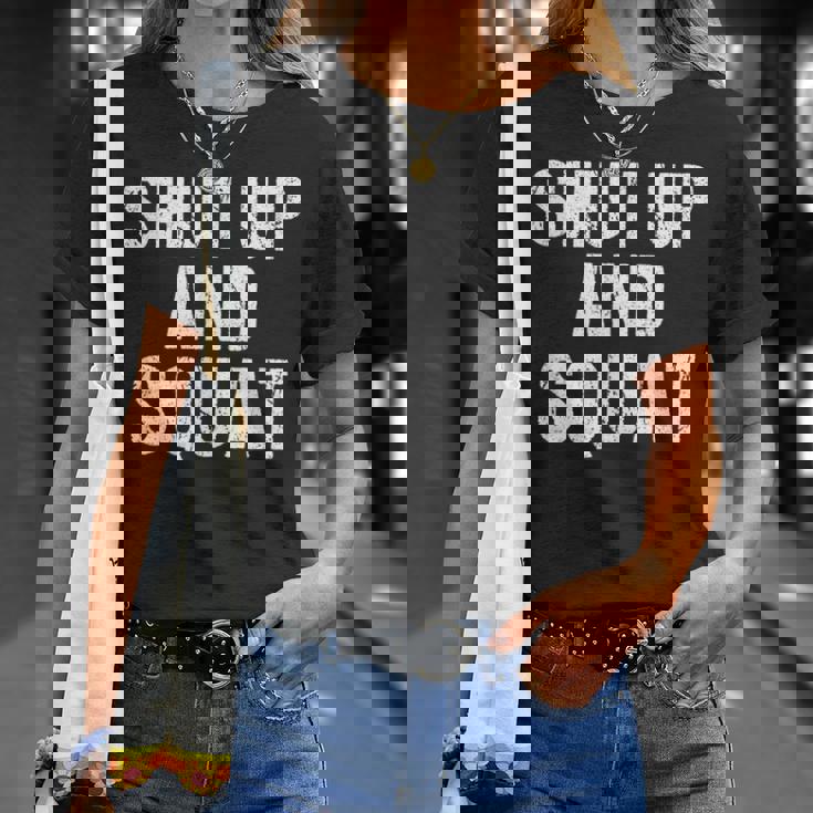 黙ってスクワット Tシャツ 彼女への贈り物