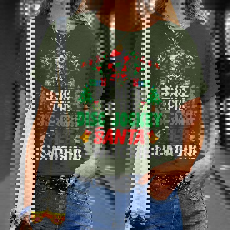 Be Nice To The Disc Jockeyanta Dj Disc Jockey Christmas Tシャツ 彼女への贈り物
