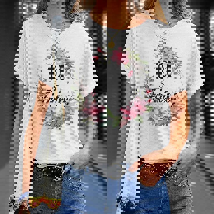 101歳&素晴らしいフローラルパーティーハッピー101歳の誕生日 Tシャツ 彼女への贈り物
