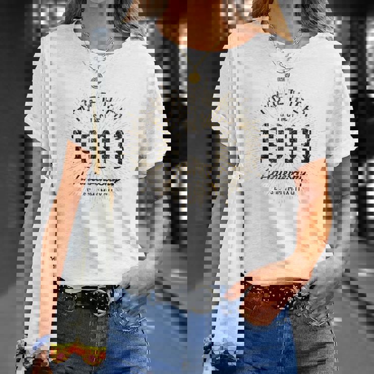 1993年から一緒にいるカップルの記念日のデザイン Tシャツ 彼女への贈り物