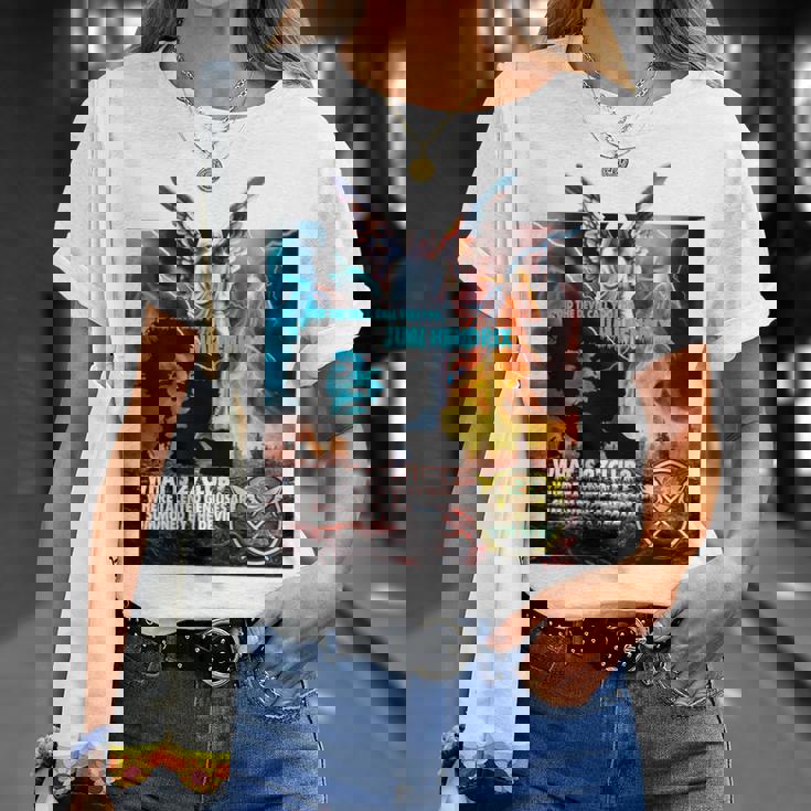 The 27 Club_Jimi Hendrix_001_Back Printed Tシャツ 彼女への贈り物