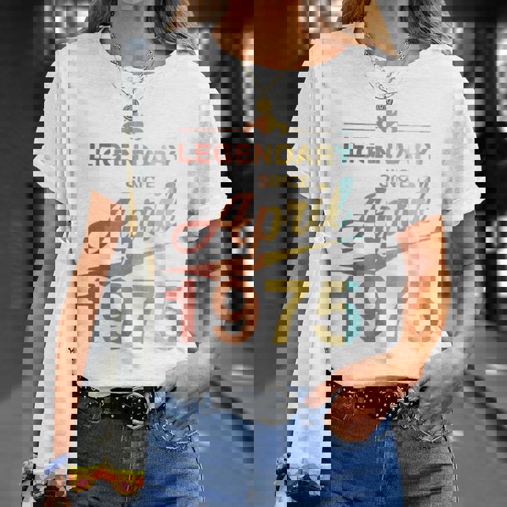 50Th Birthday 1975年4月生まれ 50歳 ヴィンテージ 長袖tシャツ Tシャツ 彼女への贈り物