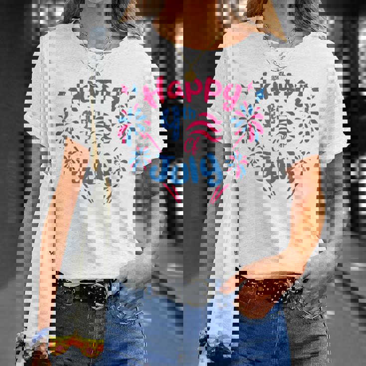 7月4日 花火監督 おかしな家族花火 Tシャツ 彼女への贈り物