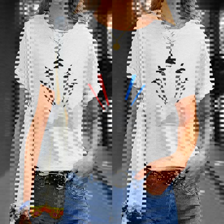 7月4日アメリカ独立記念日戦闘機ジェットクールグラフィック Tシャツ 彼女への贈り物