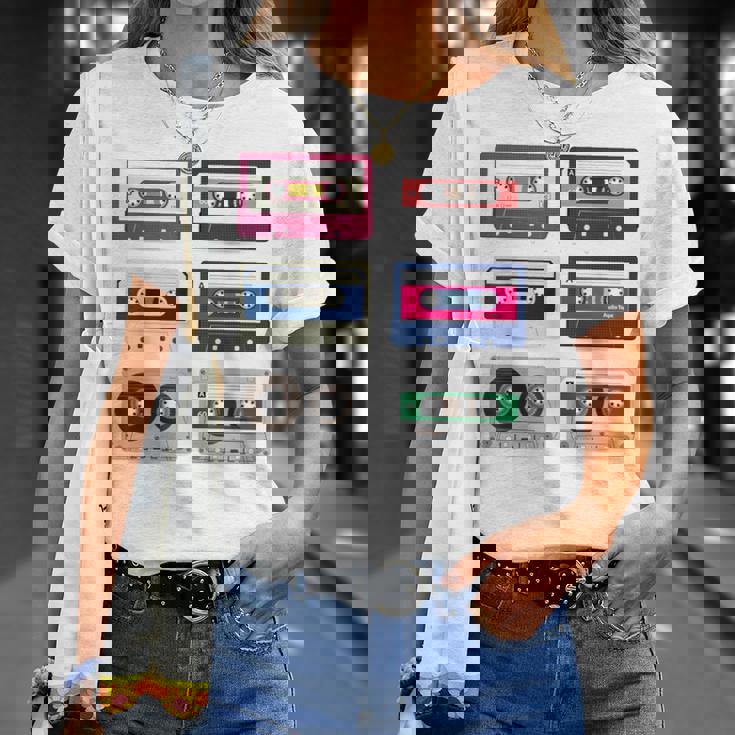 80 年代のロック カセットシャツ男性ヴィンテージ ロック カセット テープ Tシャツ 彼女への贈り物