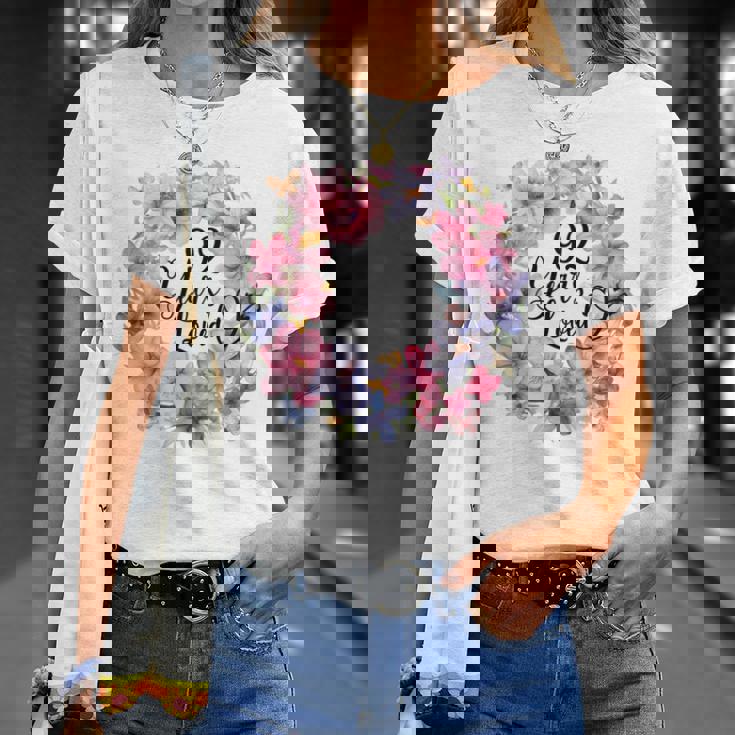 92年間愛された 92歳の誕生日フローラルリース 長袖tシャツ Tシャツ 彼女への贈り物