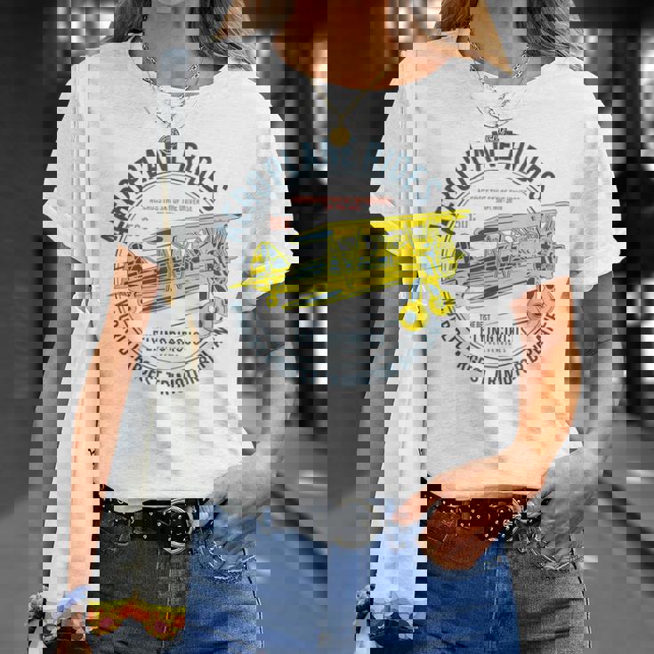 Aeroplane Rides カスタム フライングサーカス 複葉機 Tシャツ 彼女への贈り物