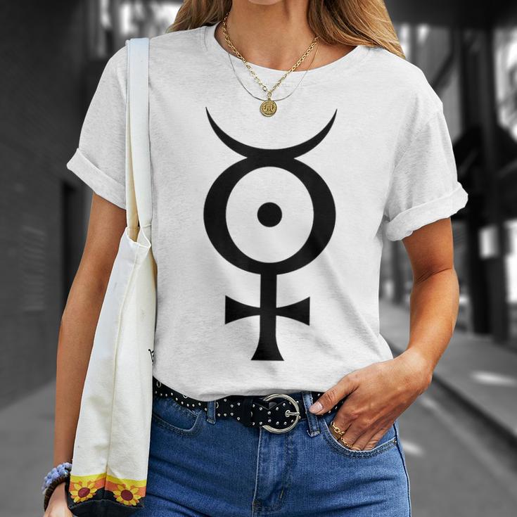 Antichristuperstaratanique Industriel Mercureymbole Noir T-Shirt Cadeaux pour elle