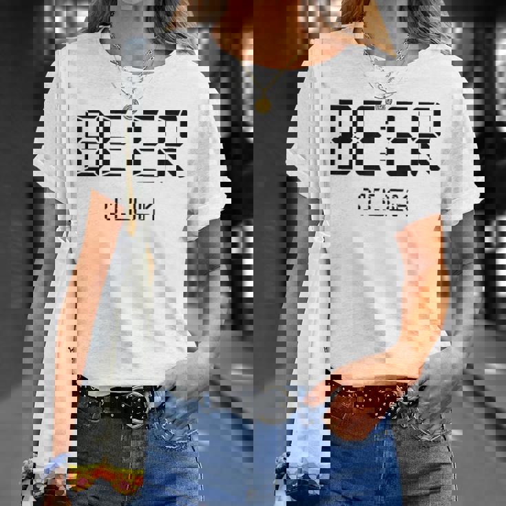 Beer O'clock ビールタイム 面白いギフト ビール愛好家 Tシャツ 彼女への贈り物