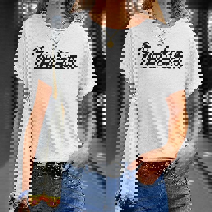 Burton バートン の名前を言うトップ Tシャツ 彼女への贈り物