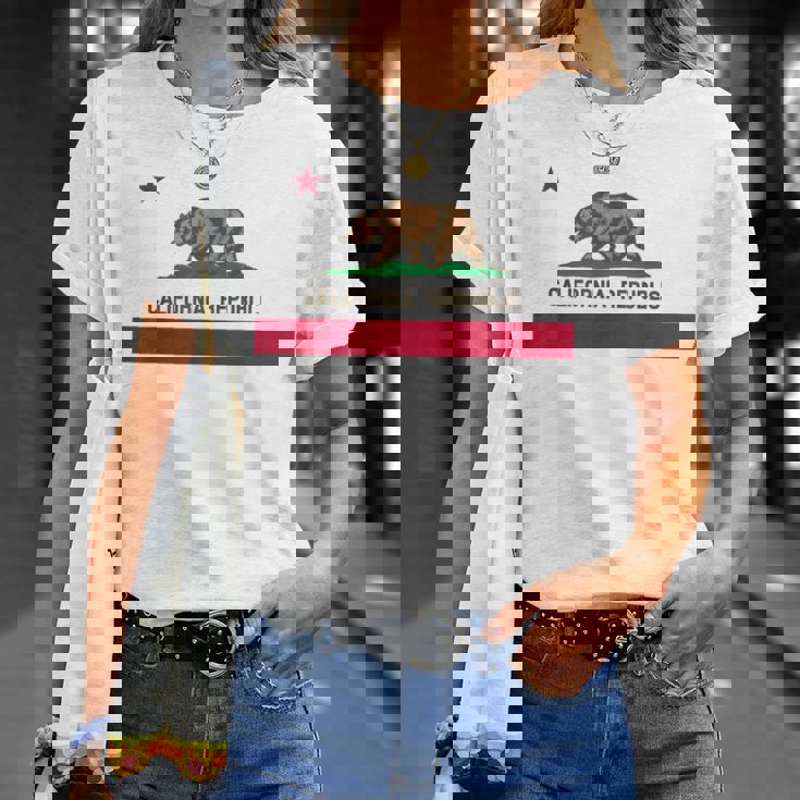 California Republic ノベルティ カリフォルニアベア カリフォルニアフラッグ Tシャツ 彼女への贈り物