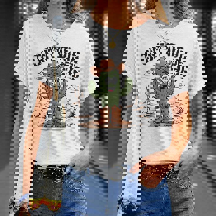 Can't Touch This Cactus Cowboy ウエスタンカートゥーン ユーモア Tシャツ 彼女への贈り物