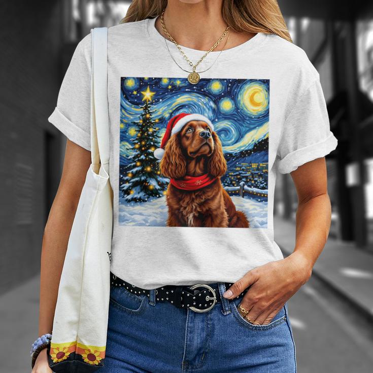 Cockerpanieltarry Night Christmasan Gogh Doganta Hat 長袖tシャツ Tシャツ 彼女への贈り物