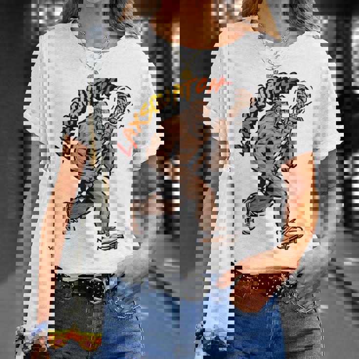 D-Pole Longtick Bigfoot Lacrosse Player Laxsquatch Tシャツ 彼女への贈り物