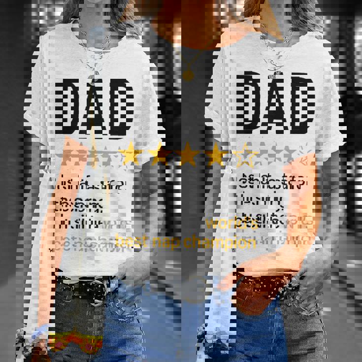 Dadtar Rating いびきジョーク 世界最高のお昼寝チャンピオン Tシャツ 彼女への贈り物