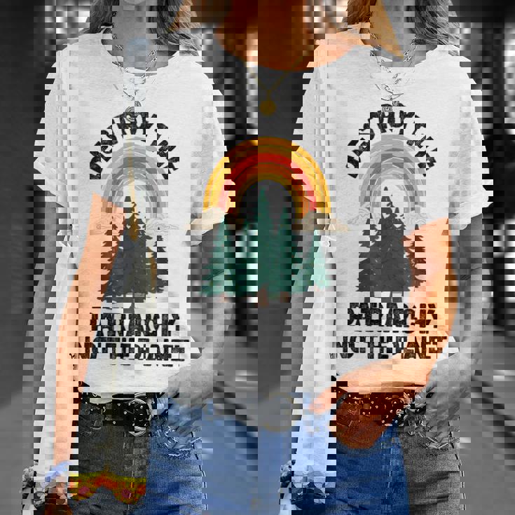 Destroy The Patriarchy Not The Planet フェミニスト フェミニズム Tシャツ 彼女への贈り物