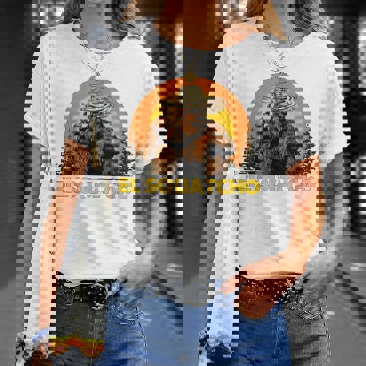 Elquatcho 面白いシンコ・デ・マヨ ビッグフット サスカッチ Tシャツ 彼女への贈り物