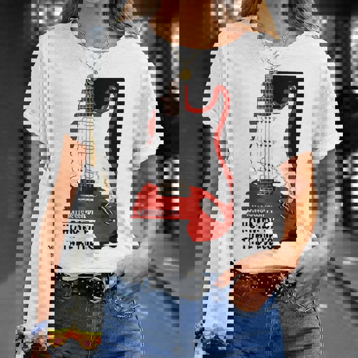 Estado De Mississippi Inicio De Los Blues Music Guitar Tunes Camiseta unisex Regalos para ella