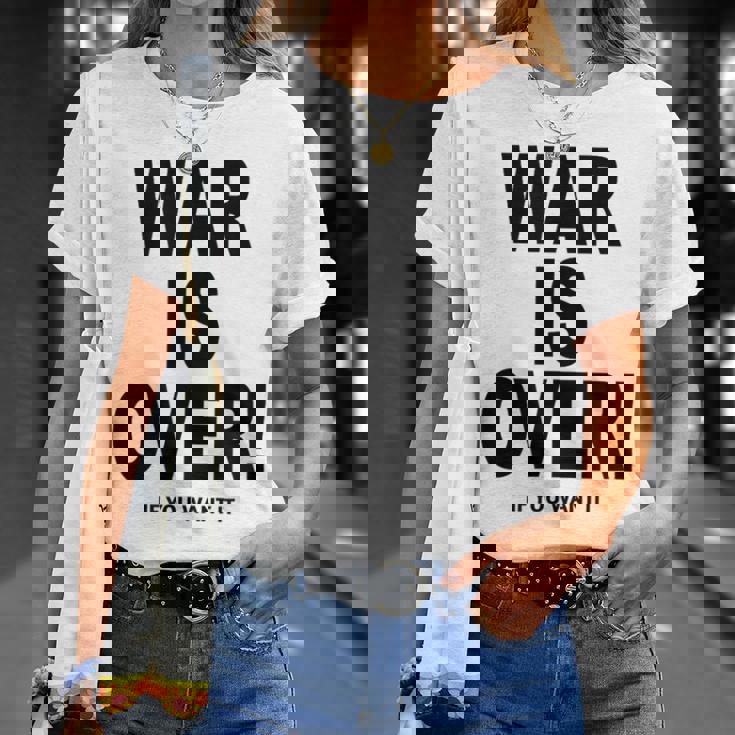 Exclusive War Is Over ご希望の場合限定ブラックプリント Tシャツ 彼女への贈り物
