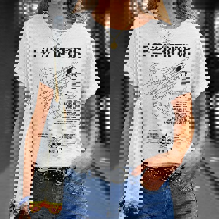 F22 ラプター戦闘機 ジェット仕様 軍用飛行機 F22 ラプター Tシャツ 彼女への贈り物