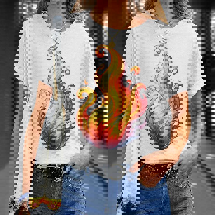 Fire Element Flameのグラフィックアート。あらゆる年齢の方に。 Tシャツ 彼女への贈り物
