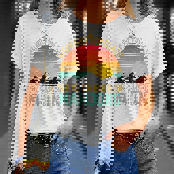 Weekend Forecast 麻雀シャツ 面白い レトロ 麻雀 長袖tシャツ Tシャツ 彼女への贈り物