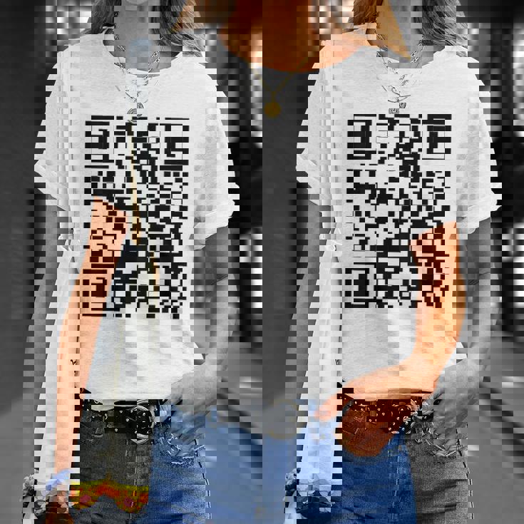 Fu Qr スキャンコード 皮肉ユーモア Fuバックプリント Tシャツ 彼女への贈り物