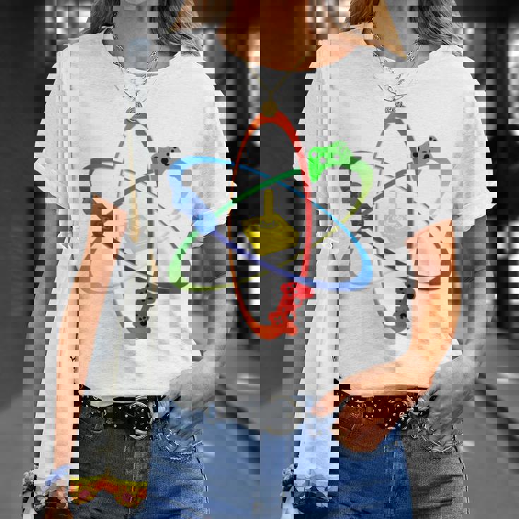 Gamer Atom コンソールプレーヤー ゲームコンピュータープログラマー 長袖tシャツ Tシャツ 彼女への贈り物