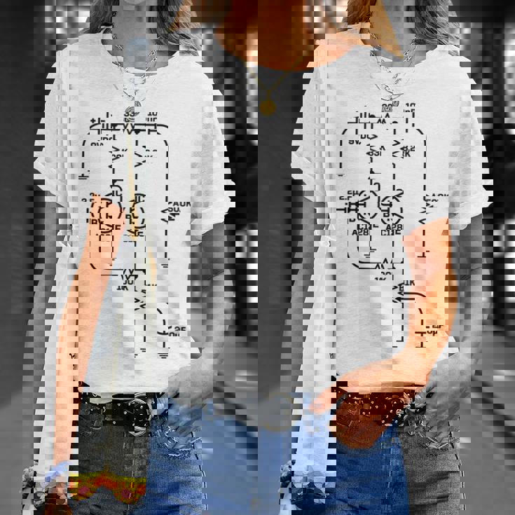 Fuzz Pedal スケマティック図 ゲルマニウム Pnp 回路効果 Tシャツ 彼女への贈り物