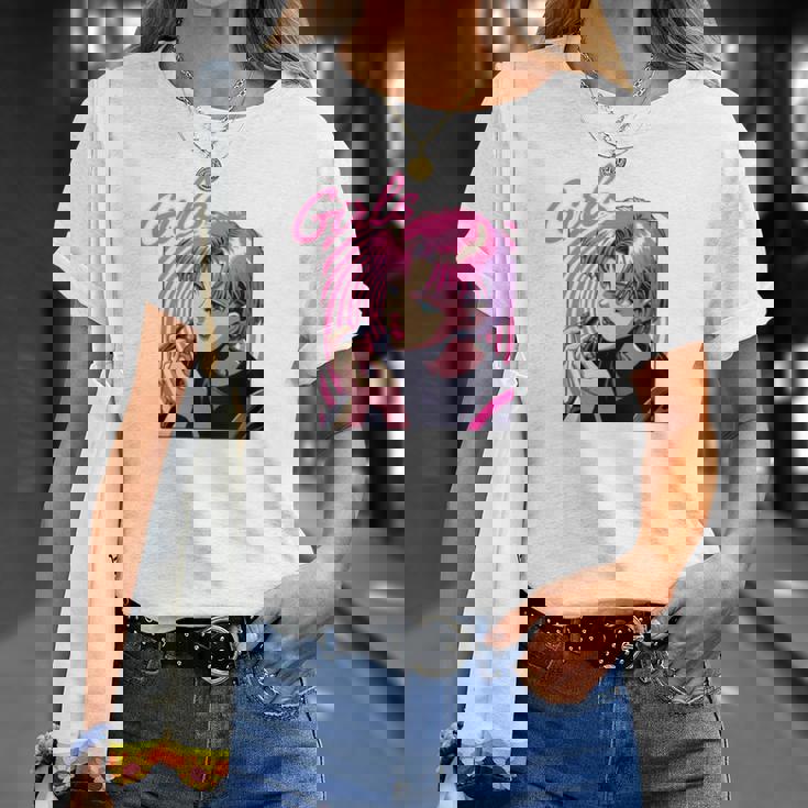 Girls Eat Out 面白いレトロデザイン 長袖tシャツ Tシャツ 彼女への贈り物