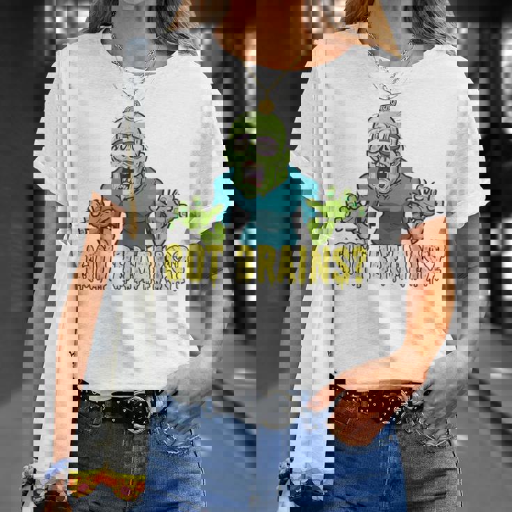 Got Brains Hungry Zombie ハロウィン 漫画 ゾンビ Tシャツ 彼女への贈り物