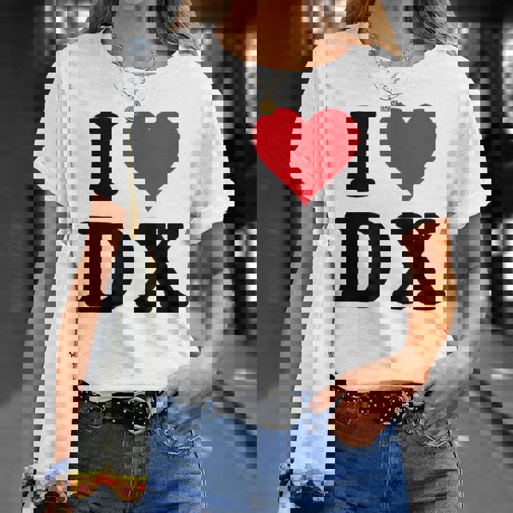I Heart Dx Initials I Love DX First And Last Name D X Tシャツ 彼女への贈り物