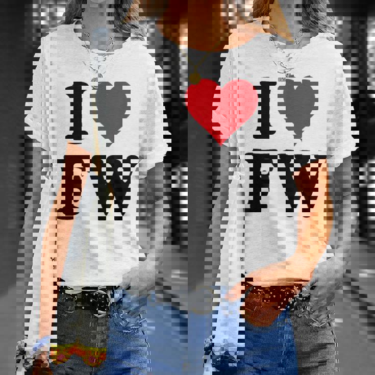 I Heart Fw Initials I Love FW First And Last Name F W Tシャツ 彼女への贈り物