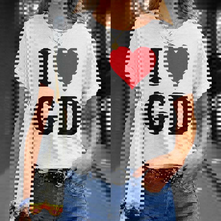 I Heart Gd Initials I Love GD First And Last Name G D Tシャツ 彼女への贈り物