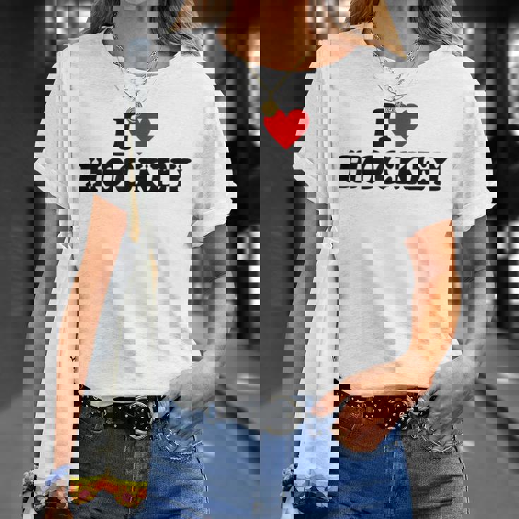 I Heart Hockey Tシャツ 彼女への贈り物