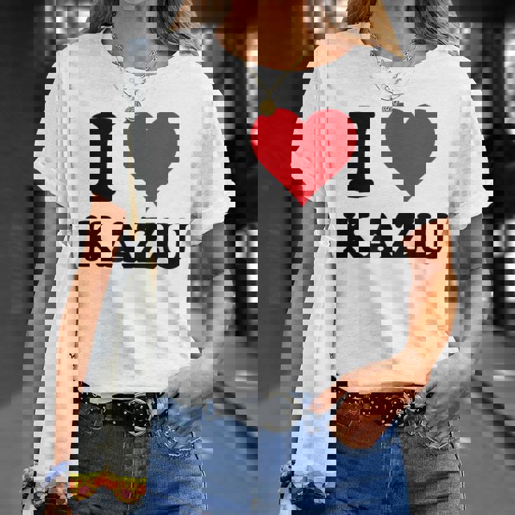 I Heart Kazu 名 I Love パーソナライズ Tシャツ 彼女への贈り物