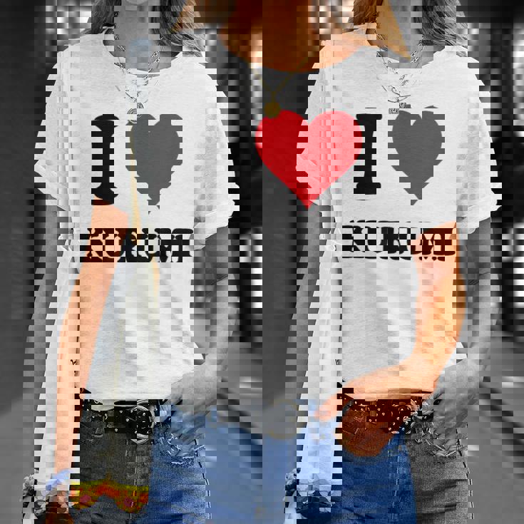 I Heart Kurumi ファーストネーム I Love パーソナライズ Tシャツ 彼女への贈り物