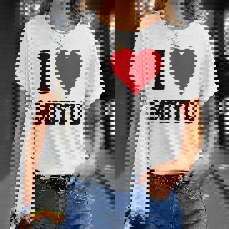 I Heart Miyu ファーストネーム I Love パーソナライズ Tシャツ 彼女への贈り物
