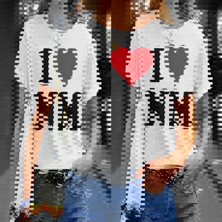 I Heart Nm Initials I Love NM First And Last Name N M Tシャツ 彼女への贈り物