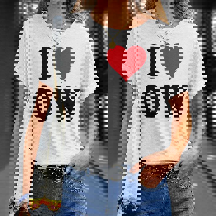 I Heart Ow Initials I Love OW First And Last Name O W Tシャツ 彼女への贈り物