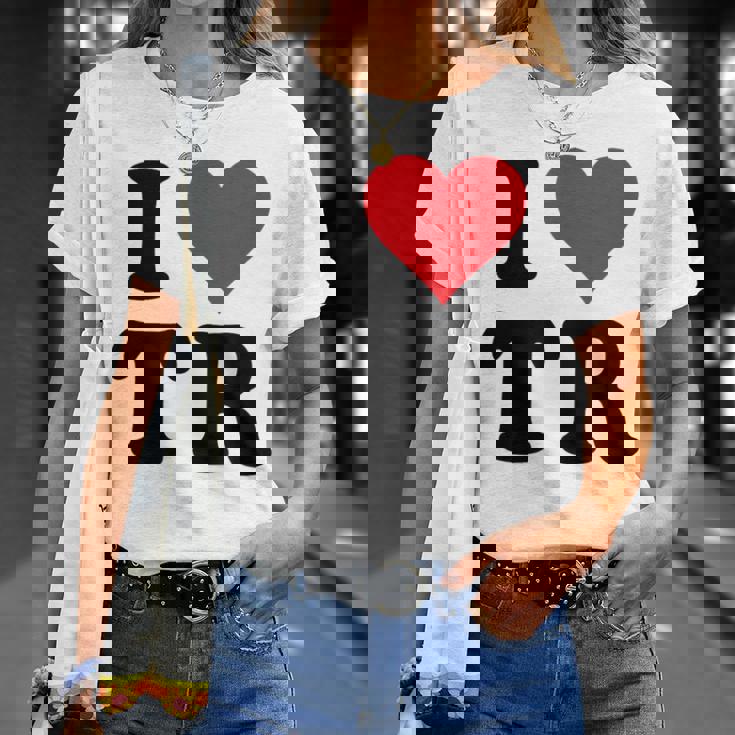 I Heart Tr Initials I Love TR First And Last NameR Tシャツ 彼女への贈り物